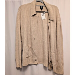 Bobeau XL nwt pale oatmeal XL cardigan big button sweater